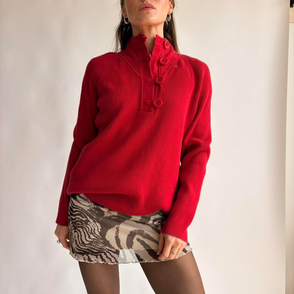 Anne Klein Cherry Red Sweater - Cotton Silk Cashmere, Size 1X